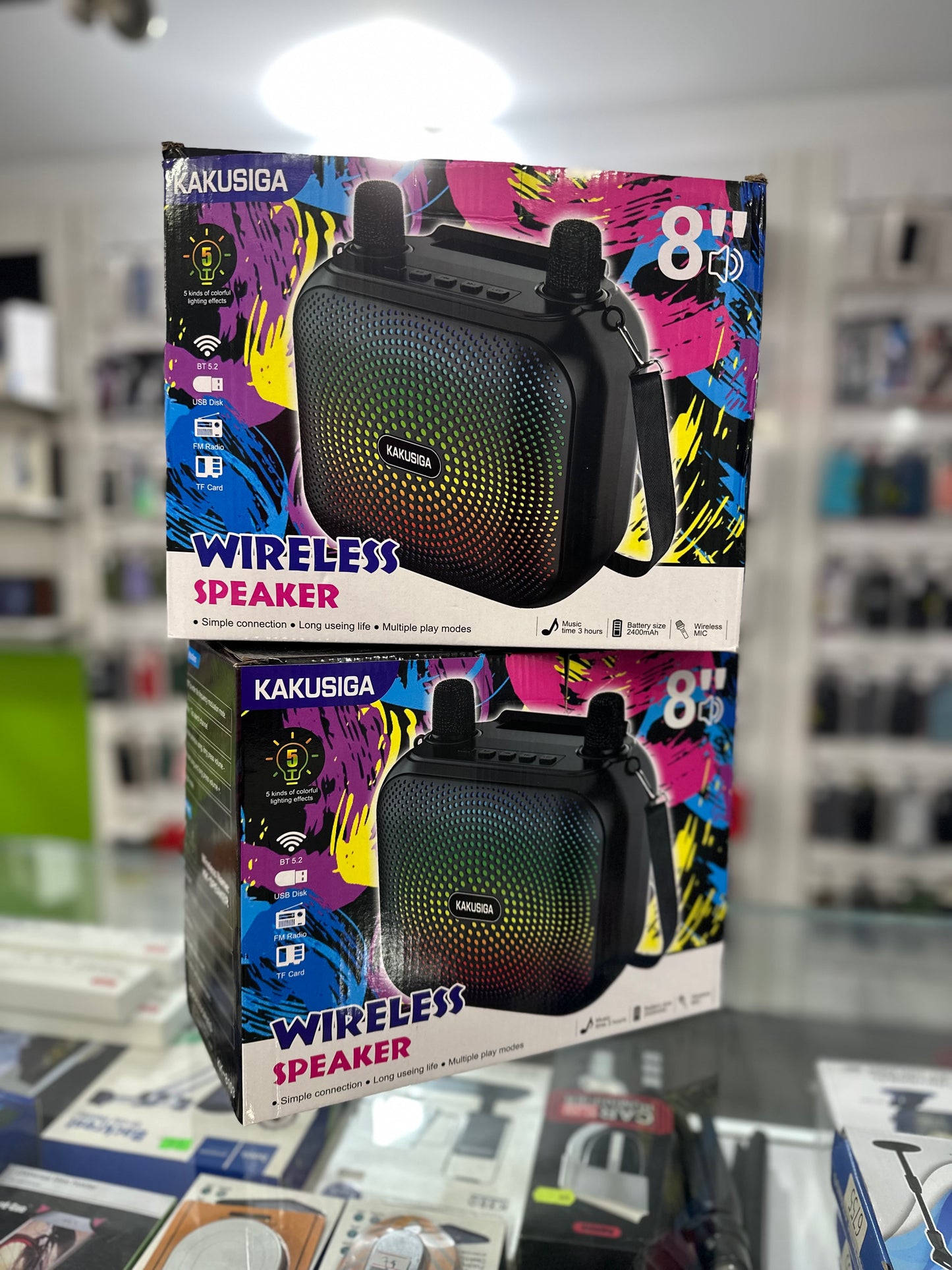 Kakusiga dual microphone wireless karaoke speaker