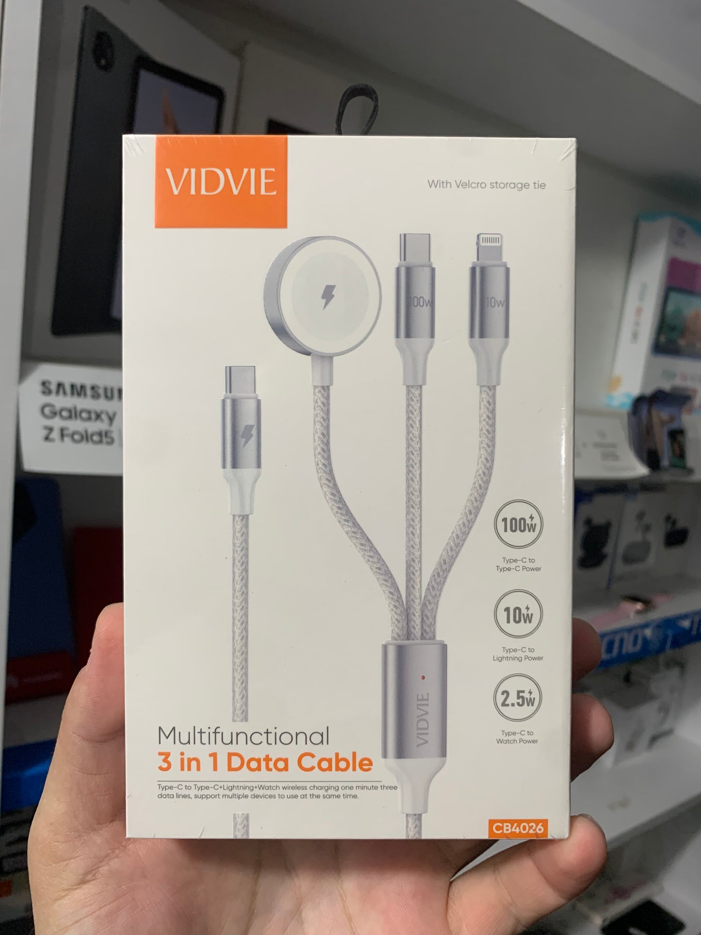 Vidvie 3 in 1 data cable